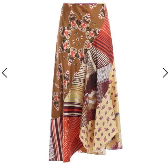 Chloe Dresses & Skirts - CHLOE' PRINTED SILK HELIX STYLE ASYMMETRIC SKIRT